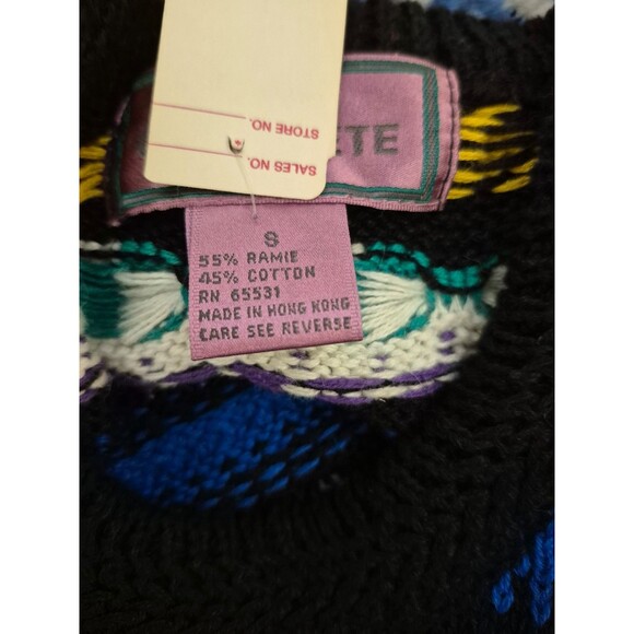 Vintage 90s Y2K Coogi Style Sweater Concrete Cosby Sweater New Sz S-M NEW - Picture 5 of 5